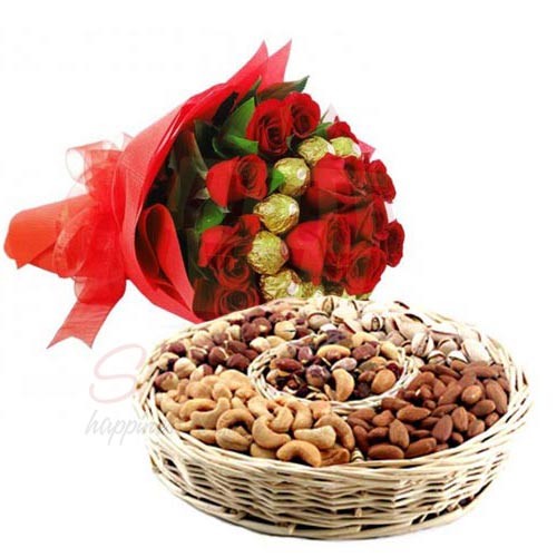 Dry Fruits N Choco Rose Bouquet