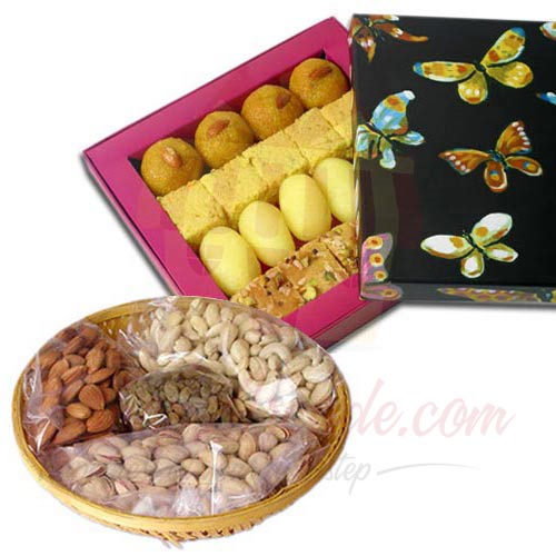 Mix Mithai With Dry Fruits