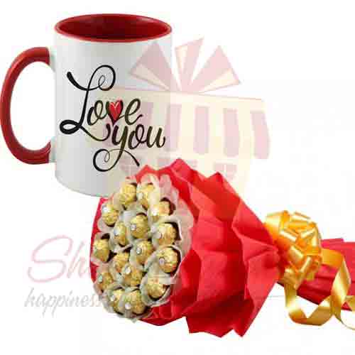 Rochers Bouquet Love You Mug