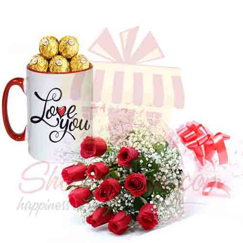 Love Choc Mug With Roses