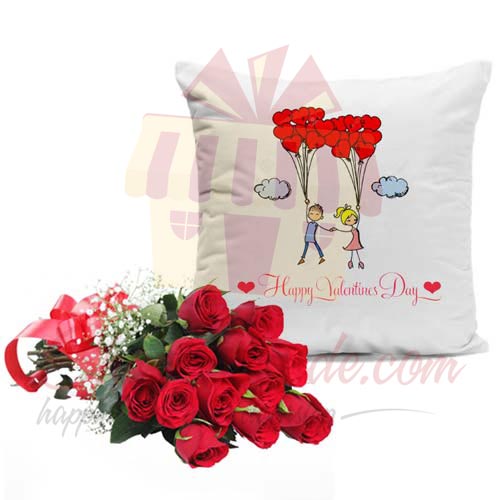 Roses With Couple Cushion