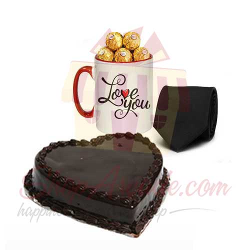 Rocher Mug With Tie And Cake
