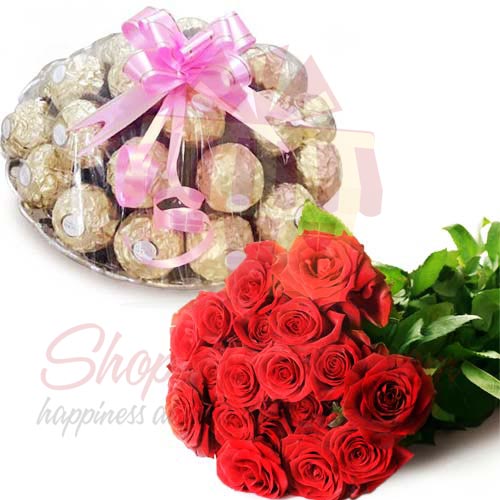 Rocher Tray With Roses