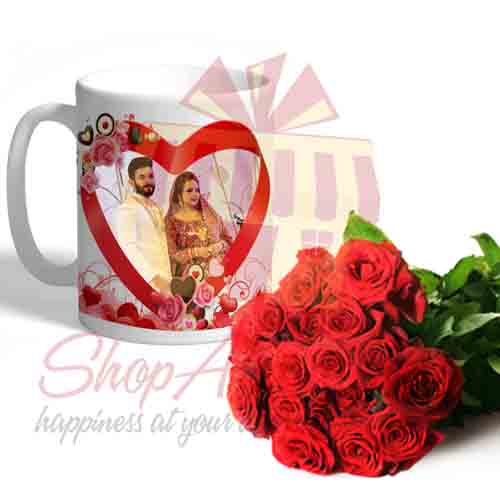 Love Picture Mug With Red Roses