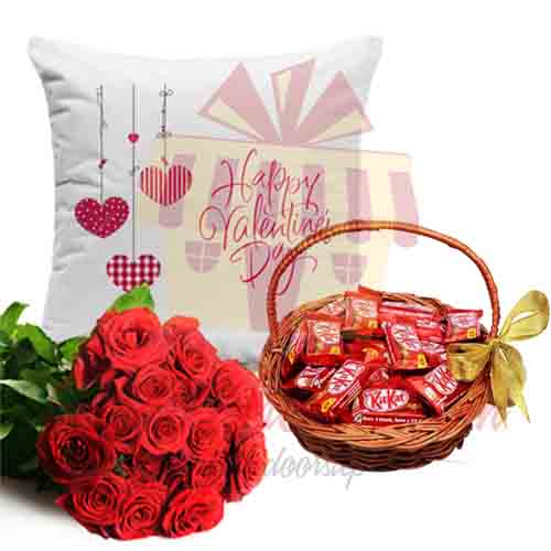 Roses Kit Kat And Valentine Cushion