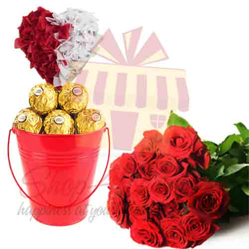 Ferrero Bucket With Roses