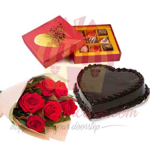 Heart Cake Red Roses And Lals Chocolate