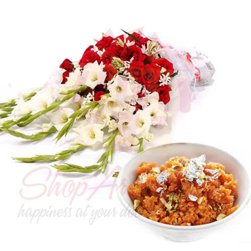 Bouquet With Gajar Ka Halwa