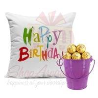 bday-cushion-with-choc-bucket