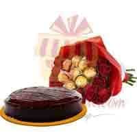 cake-with-ferrero-rose-bouquet