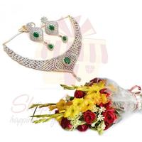 flowers-with-necklace-set