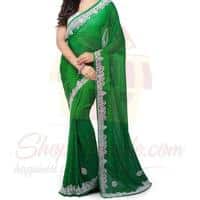 green-saree