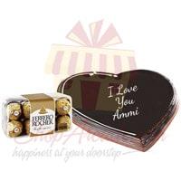 chocolates-with-heart-shape-cake-for-mom