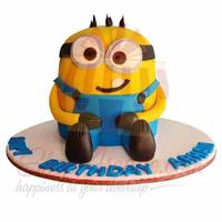 minion-fondant-cake---black-and-brown-