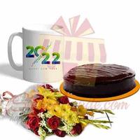 new-year-wish-(cake-mug-and-flowers)